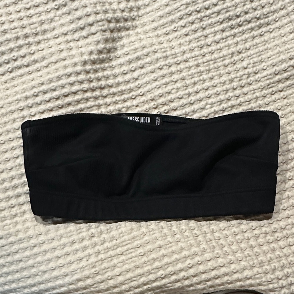 Missguided Black Strapless Bandeau